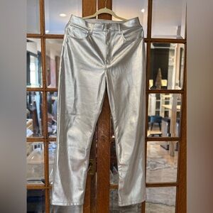 Abercrombie & Fitch silver metallic women’s straight leg pants: size 30/10.